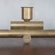 vintage candle holder, signed bronze candle holder, modernist, brutalist