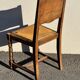 6 rustic style chairs, wood and straw, 1940