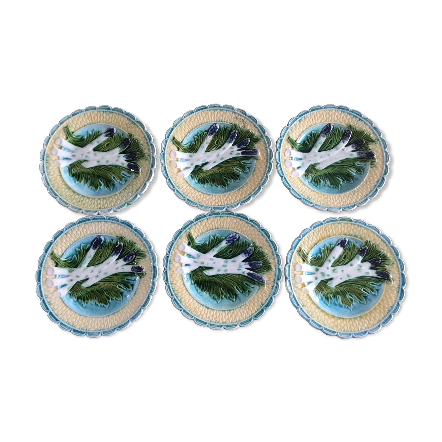 6 asparagus plates in slip