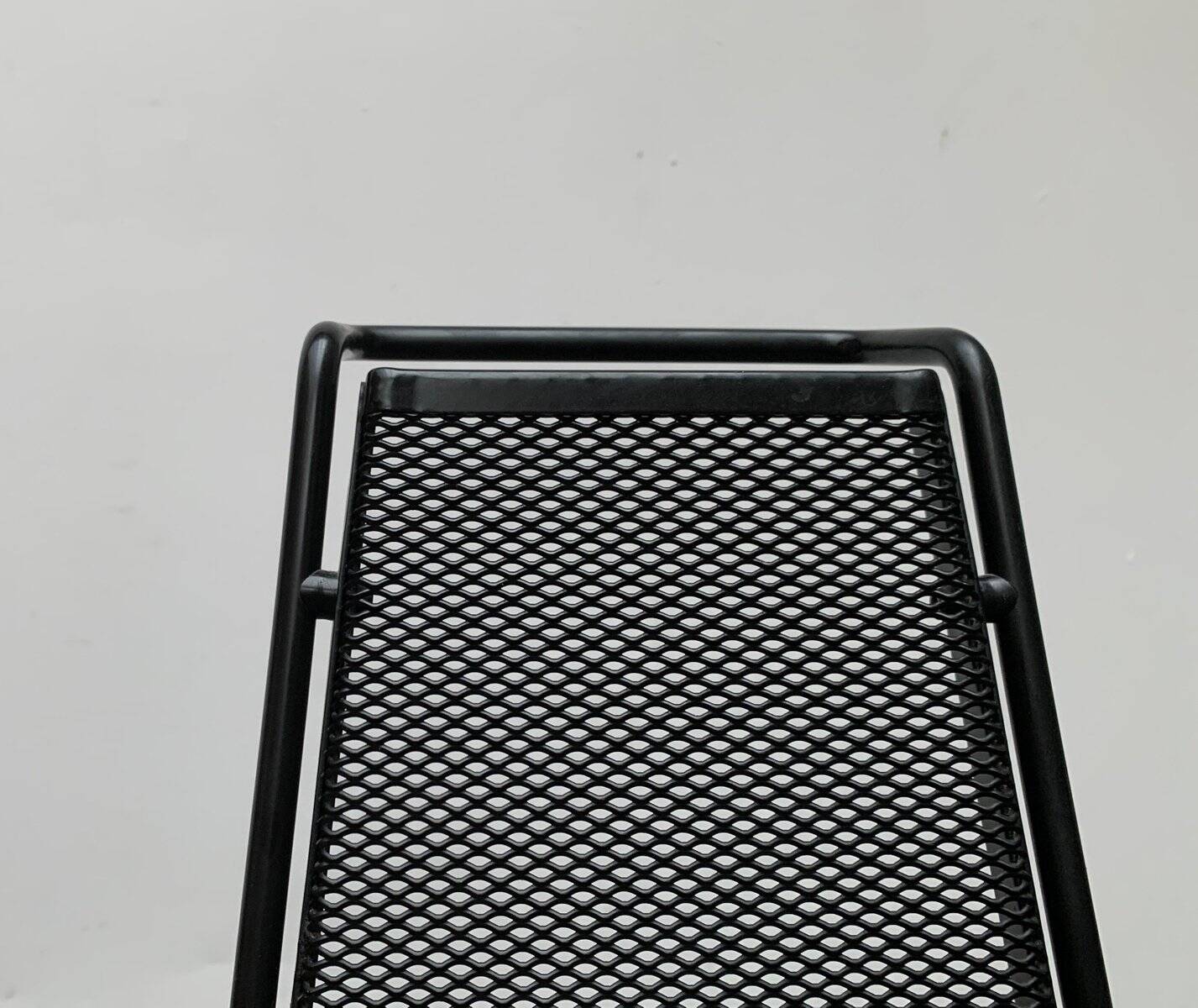 Set of vintage postmodern metal accent chairs by Rolf Rahmlow, 1980s.