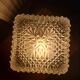Square vintage ceiling lamp in molded glass