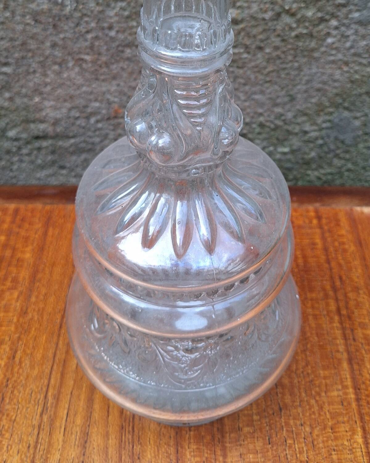 Large moulded glass carafe