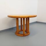 Vintage Scandinavian round dining table by Rainer Daumiller in pine from the 1960s.