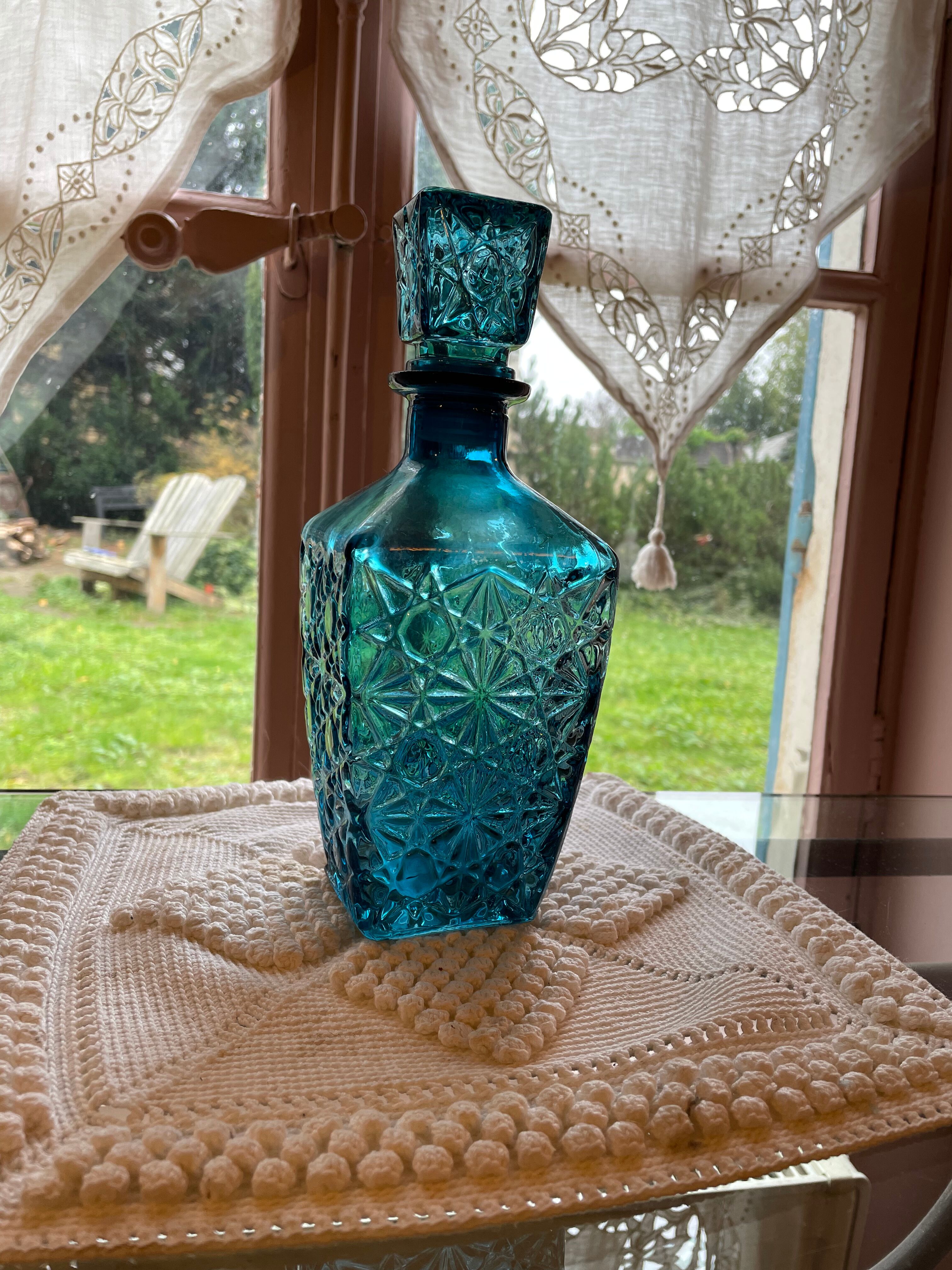 Blue glass bottle