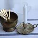 Gold metal candle holder