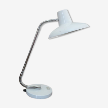 Lampe en métal laqué blanc et métal chromé années 60/70