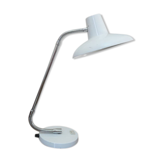 Lampe en métal laqué blanc et métal chromé années 60/70