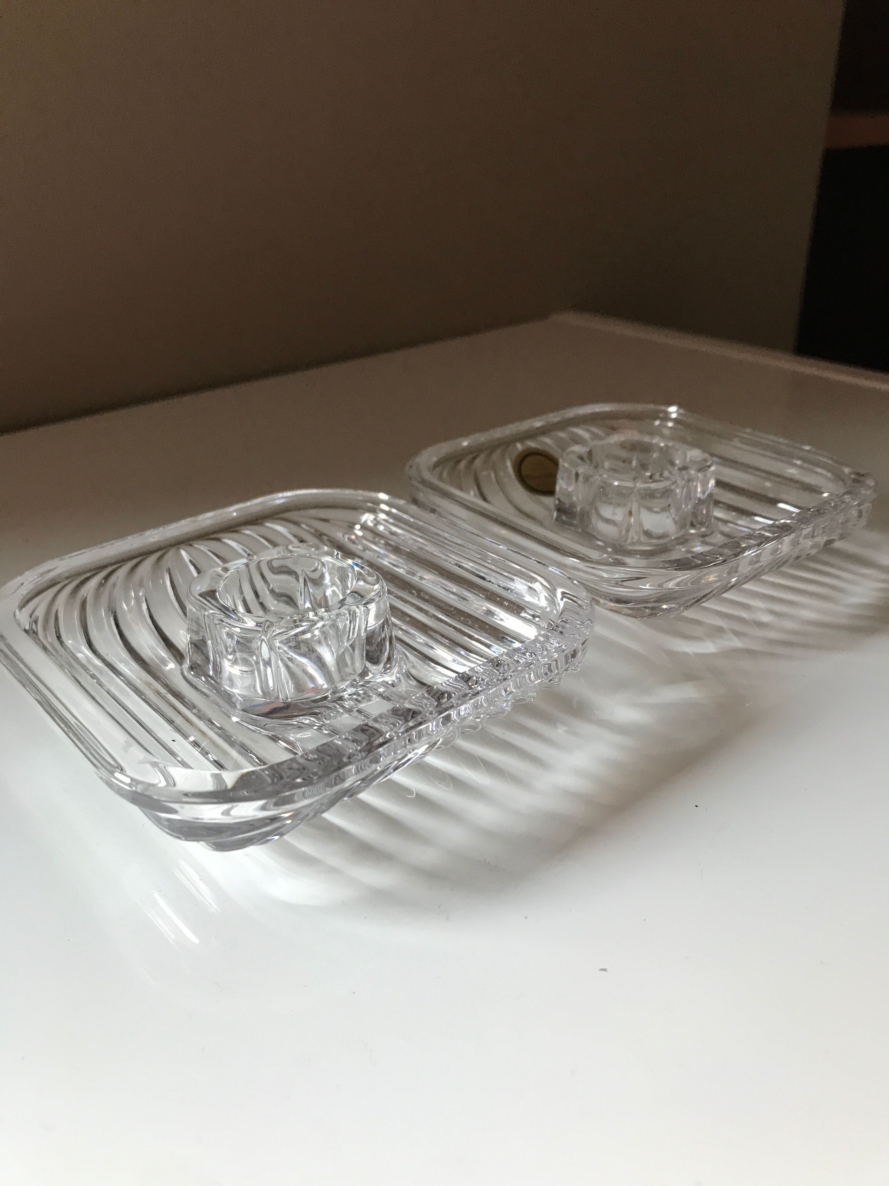 Set of 2 Villeroy and Boch crystal candle holders