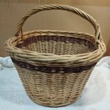 Ancien panier en osier bi couleur