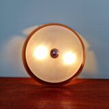 Plafonnier Art Déco en cuivre et verre dépoli, 1930