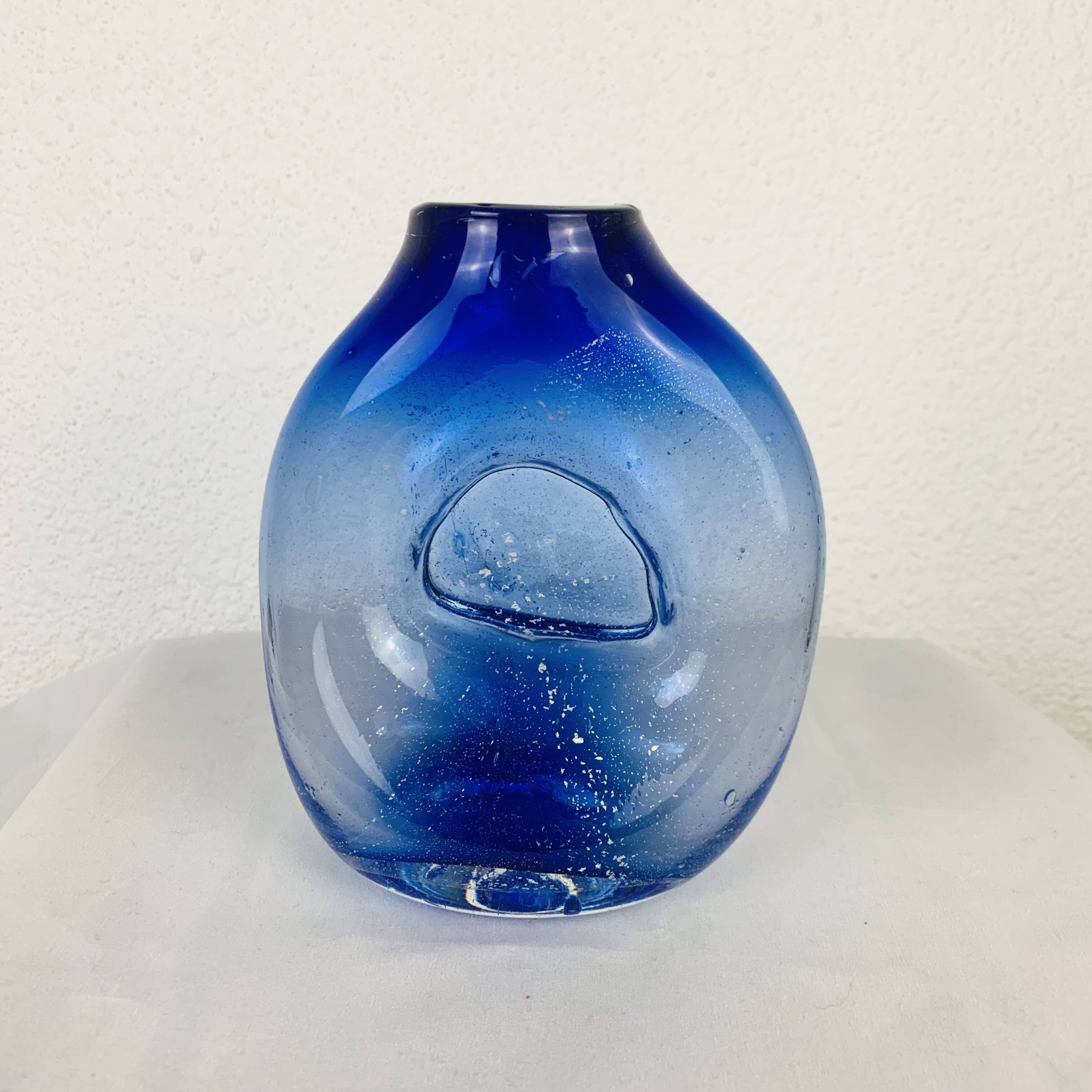 Blown glass vase signed Jon Slatcher 1993