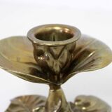 Brass leaf candle holder