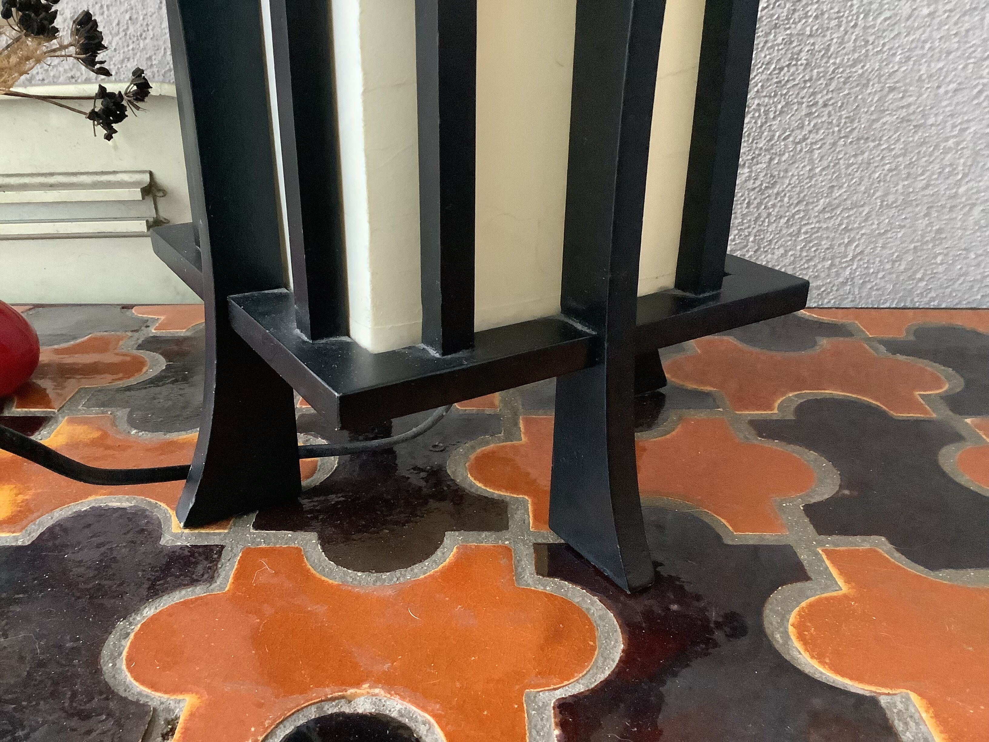 Japanese lamp Tarogo 80s wood and paper Kozo