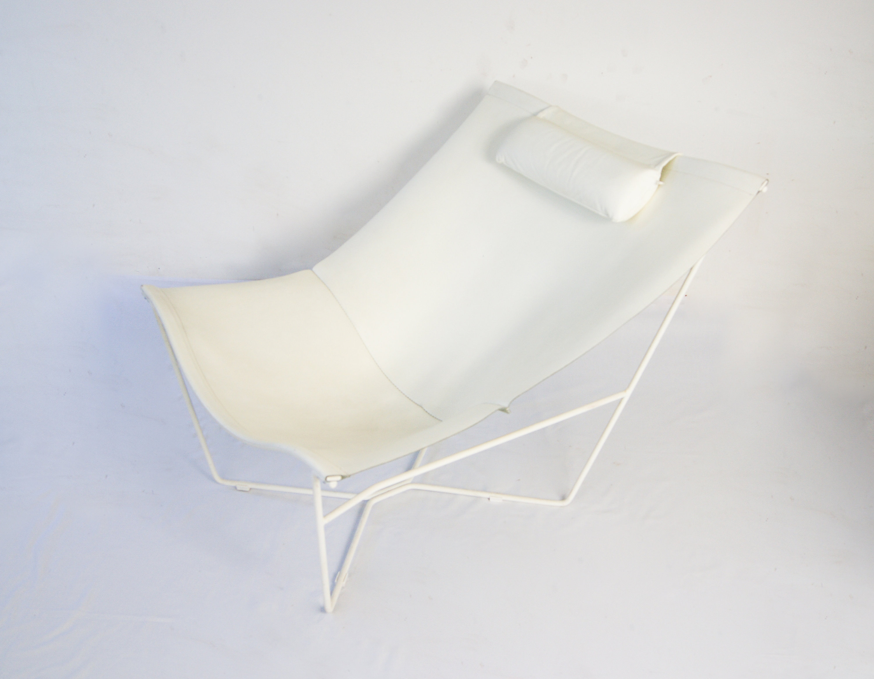 David Weeks for Habitat Semana White Leather Sling Chair