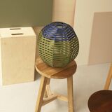 Suspension boule tissée sur structure en métal / D 27cm