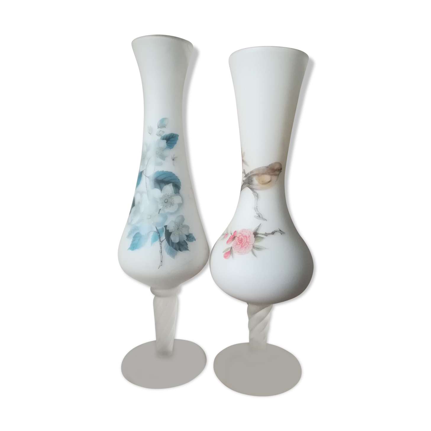 Duo of opaline vases