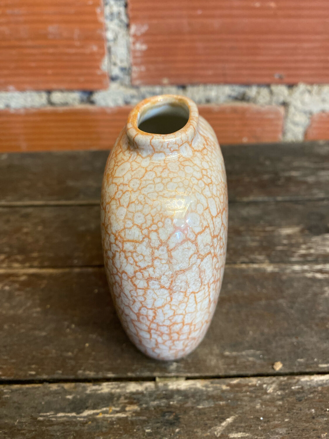 Vintage 1970s Beige and Gold Ceramic Vase by Dr Pierre Ricaud