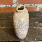 Vintage 1970s Beige and Gold Ceramic Vase by Dr Pierre Ricaud
