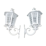 Pair of wrought iron lanterns