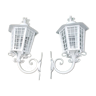 Pair of wrought iron lanterns