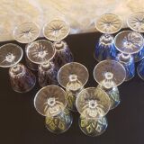 12 glasses crystal liqueur vintage harlequin