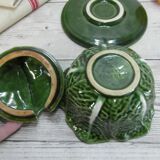 Bowl and plate in the shape of cabbage leaf, made in Portugal
