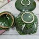 Bowl and plate in the shape of cabbage leaf, made in Portugal