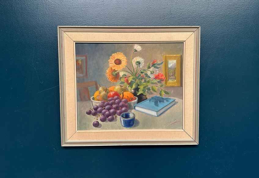 Huile sur toile suédoise – « Nature morte » par K. Eliasson