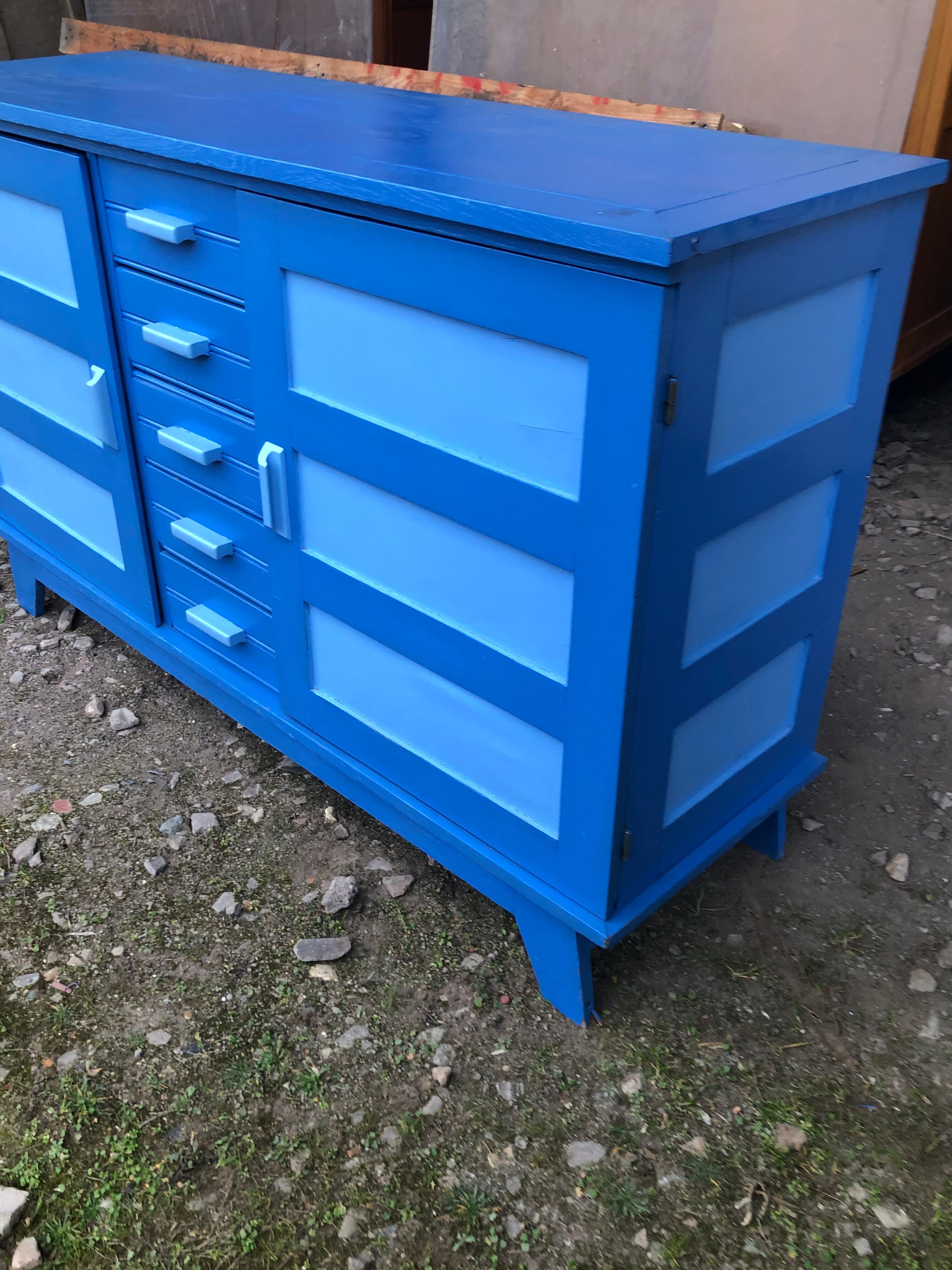 Buffet René Gabriel 1950 oak reconstruction