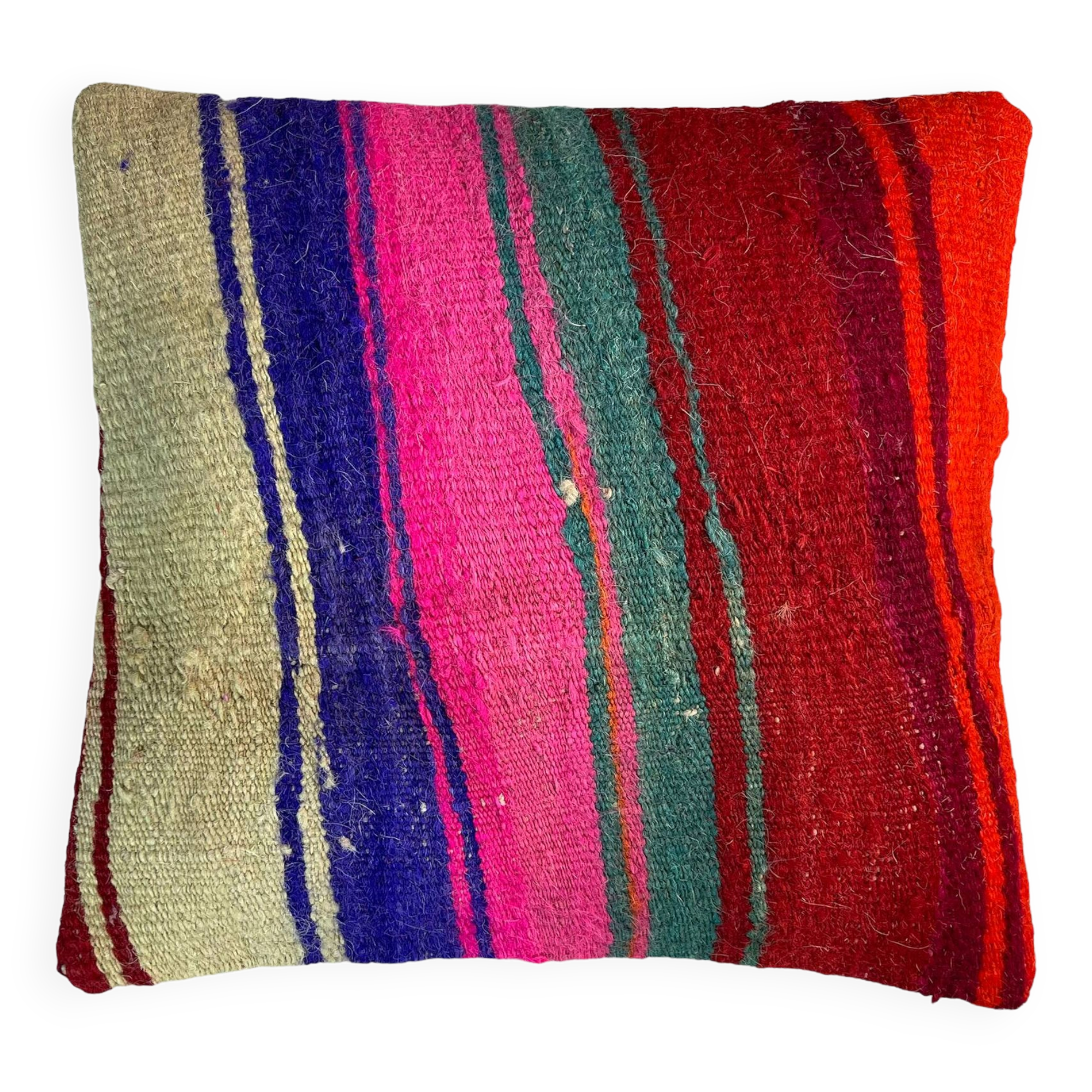 Housse de coussin kilim turc vintage, 40 x 40 cm
