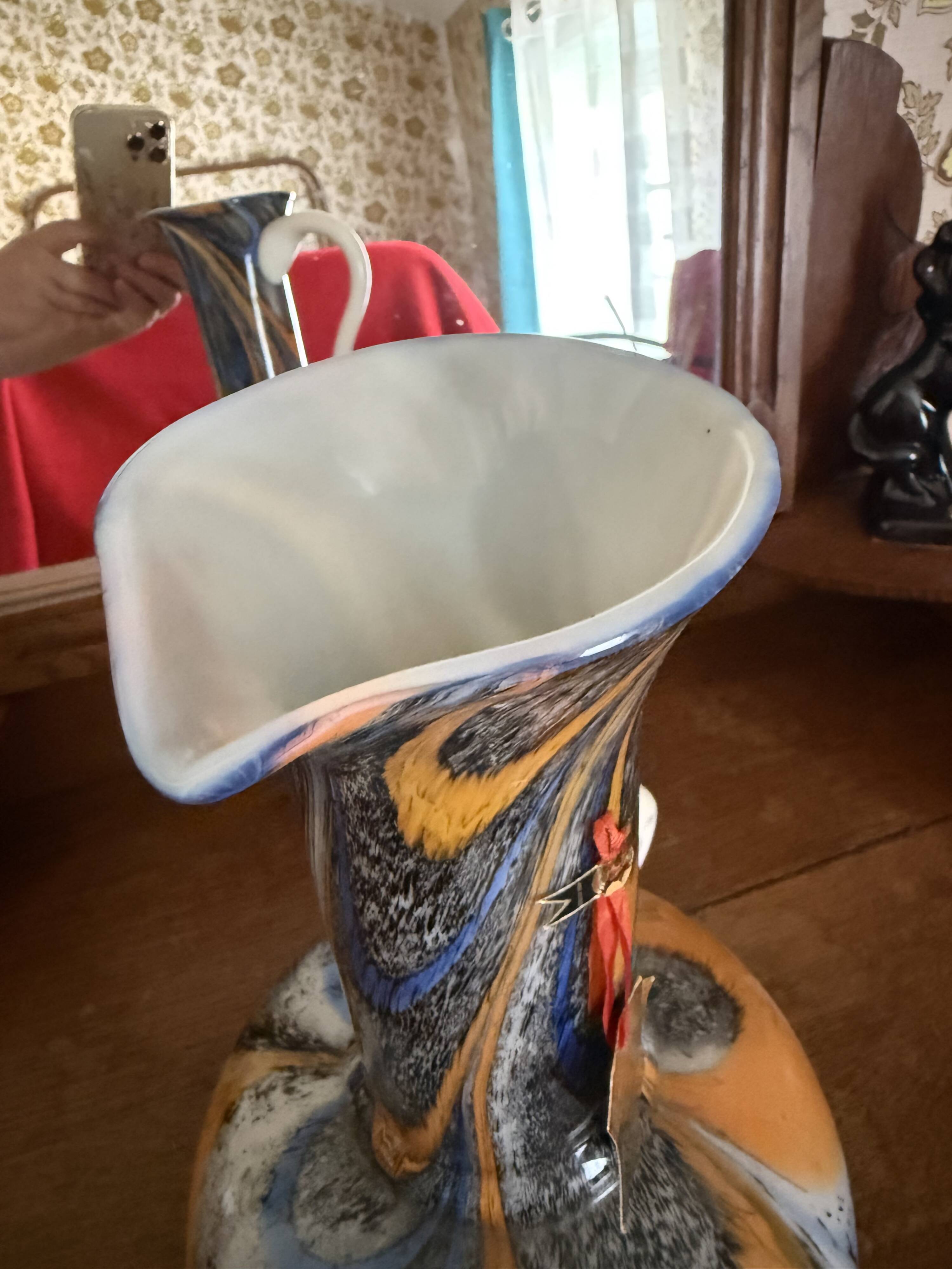 Opaline pitcher vase
