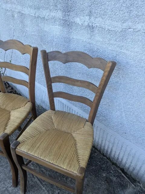 Pair of rush-seated chairs