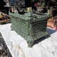 Antique enamelled cast iron planter in the Napoleon III style.