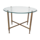 Table basse verre et métal doré