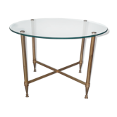 Glass and gold metal coffee table