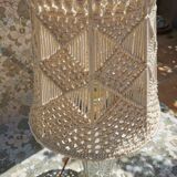 Table lamp - glass foot and hook lampshade 70s