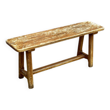 Solid wood bench, French craftsmanship, 102cm