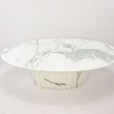Mid-century italian marble oval coffee table, 1980s