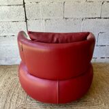 Curl armchair in red leather by Roche Bobois