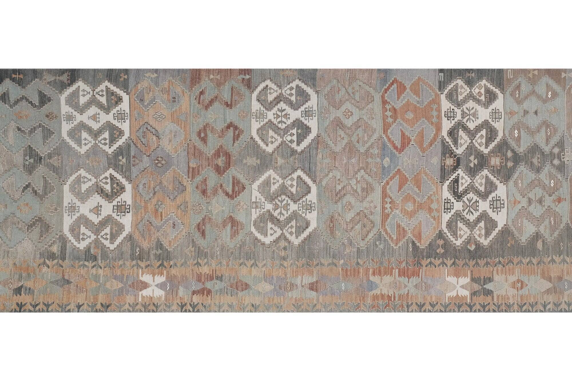 Vintage Turkish hallway rug 123x367 cm