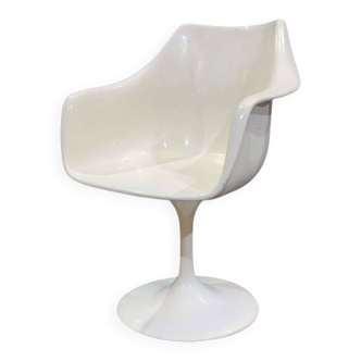 Fauteuil tulipe pivotant en fibre de verre des années 70