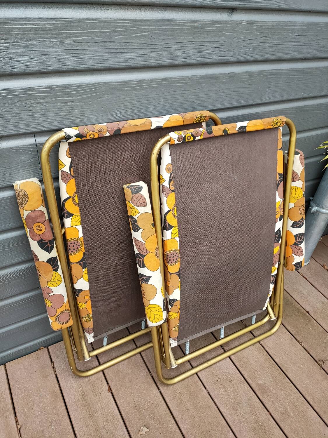Paire de chaises de camping pliantes Lafuma vintage