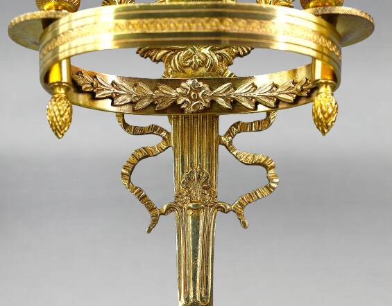 Pair of Gilded Bronze Wall Lights, Directoire Style, Two Lights