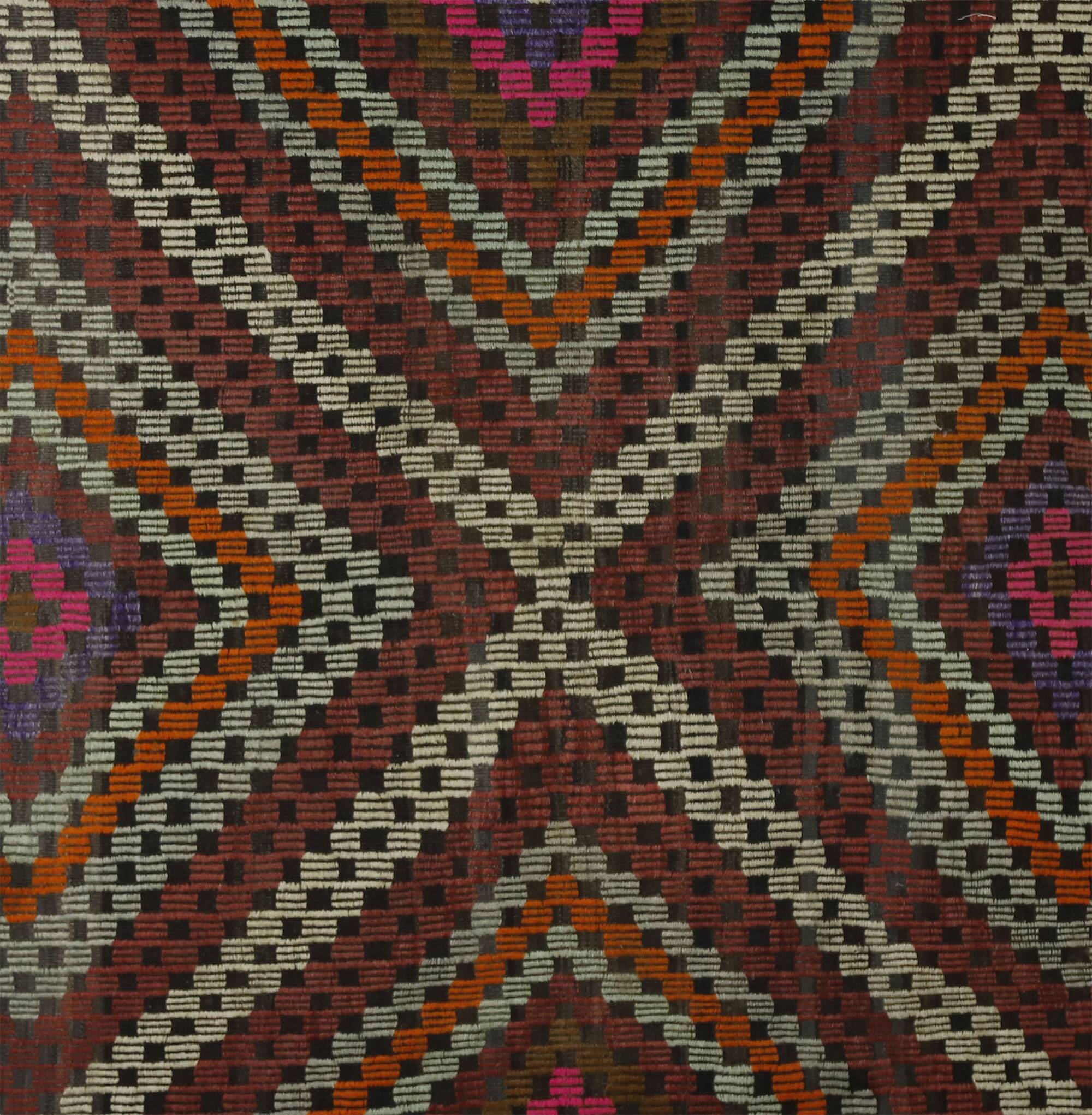 Grand kilim vintage d'Usak, 293 x 198 cm, laine 100 %, tissé à la main – un