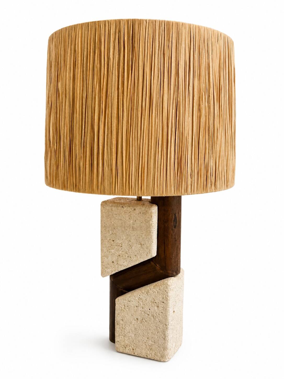 Albert Tormos lamp stone and wood 60-70