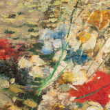 Colorful art déco flower bouquet, 53 x 68 cm