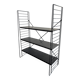 Etagère vintage 1950 tomado sur pieds design A.Dekker noire - 84 x 25 cm