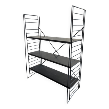 Vintage 1950 shelf taken on A. Dekker design black legs - 84 x 25 cm