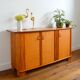 Enfilade / buffet bois et rotin vintage 1970s