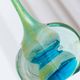 Vintage glass vase MDINA "Lollipop" - blue and green tones, by Michael Harris, 1970s